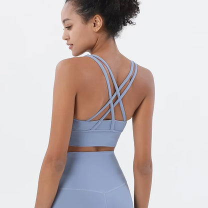 Nylon Top Women Bra Sexy Top Woman Breathable Underwear Women Fitness Yoga Sports Bra for Women Gym 30 Colors