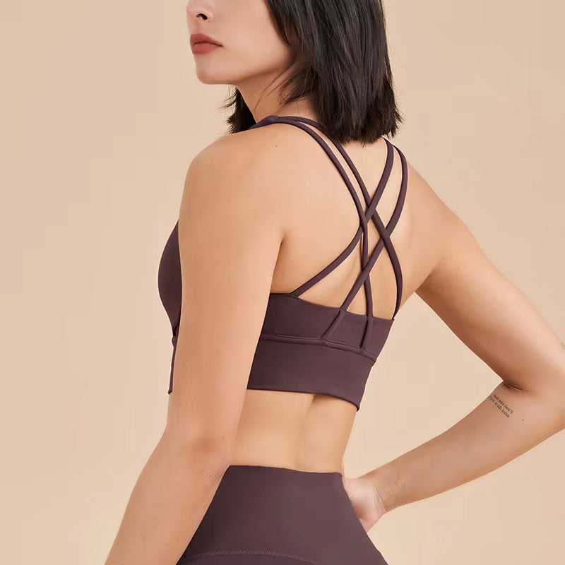 Nylon Top Women Bra Sexy Top Woman Breathable Underwear Women Fitness Yoga Sports Bra for Women Gym 30 Colors